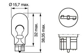 Bosch 1987302205 - LßMPARA W16W 16W SIN CASQUILLO