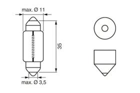 Bosch 1987302211 - LAMPARA C5W TIPO CAPSULA/PLAFON