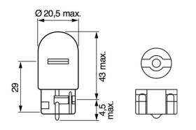 Bosch 1987302251 - LAMPARA W21W 21W SIN CASQUILLO