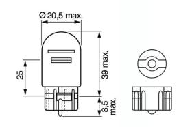 Bosch 1987302252 - LßMPARA W21/5W 21W SIN CASQUILLO 2 POLOS