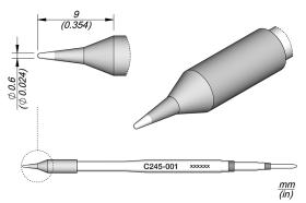 EAATA JB03C - JB03C - CARTUCHO CONICO Ø0,6 PARA LAPIZ T245 (SOPORTE GRUESO