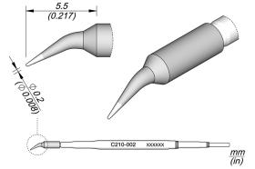 EAATA JB08C - JB08C - CARTUCHO CURVADO Ø0,2 PARA LAPIZ T210 (MAXIMA PRESIC